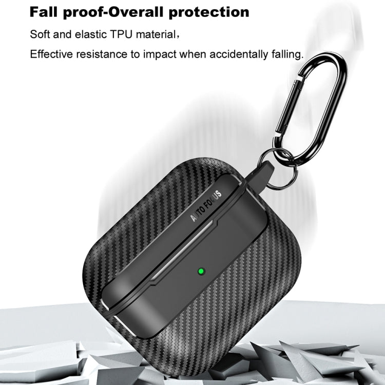 For AirPods 3 Carbon Fiber Texture Anti-fall Earphone Protective Case(Green) - For AirPods 3 by PMC Jewellery | Online Shopping South Africa | PMC Jewellery | Buy Now Pay Later Mobicred