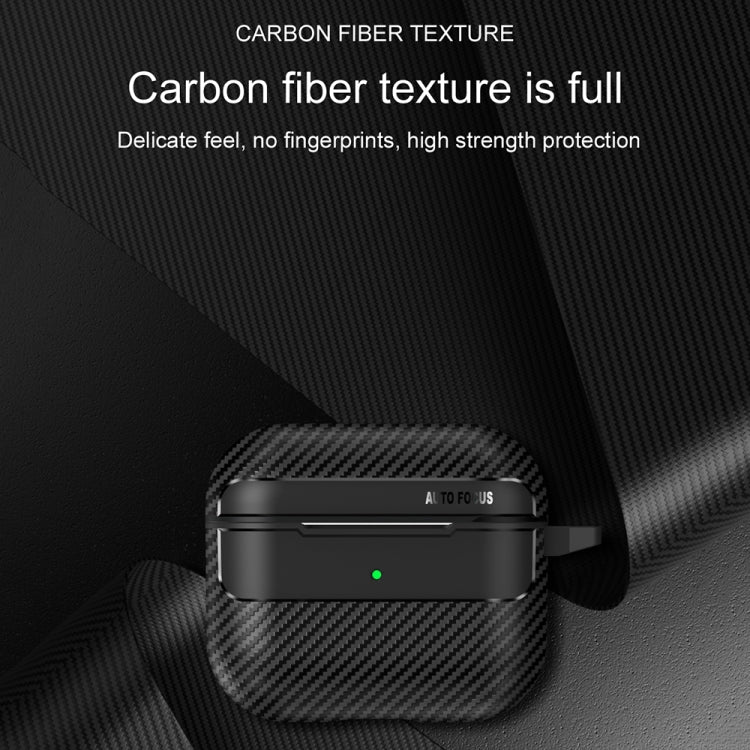 For AirPods Pro Carbon Fiber Texture Anti-fall Earphone Protective Case(Purple) - For AirPods Pro by PMC Jewellery | Online Shopping South Africa | PMC Jewellery | Buy Now Pay Later Mobicred