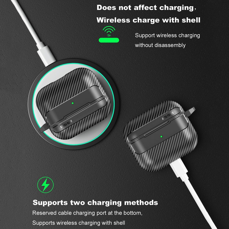 For AirPods Pro Carbon Fiber Texture Anti-fall Earphone Protective Case(Grey) - For AirPods Pro by PMC Jewellery | Online Shopping South Africa | PMC Jewellery | Buy Now Pay Later Mobicred