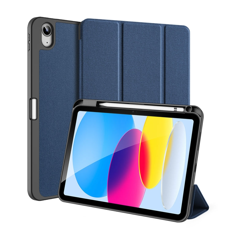 For iPad 2025 / 2022 DUX DUCIS Domo Series Magnetic Flip Leather Tablet Case(Blue) - iPad 2025 / 2022 Cases by DUX DUCIS | Online Shopping South Africa | PMC Jewellery | Buy Now Pay Later Mobicred