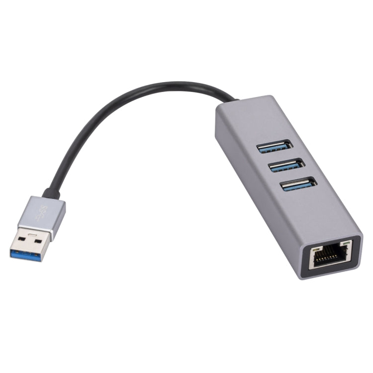SL-030 USB to Gigabit Ethernet RJ45 & 3 x USB 3.0 Adapter Converter HUB(Grey) - USB HUB by PMC TechLife | Online Shopping South Africa | PMC TechLife