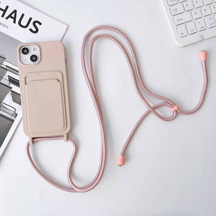 For iPhone 12 Pro Max Crossbody Lanyard Elastic Silicone Card Holder Phone Case(Pink) - iPhone 12 Pro Max Cases by PMC TechLife | Online Shopping South Africa | PMC TechLife | Buy Now Pay Later Mobicred