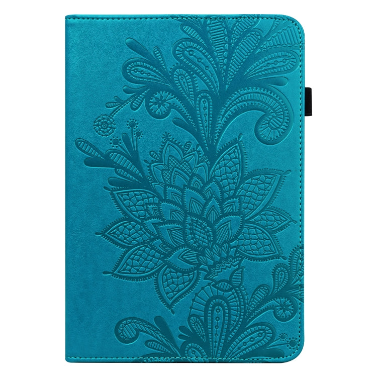 For Realme Pad X Lace Flower Embossing Pattern Leather Tablet Case(Blue) - Realme by PMC TechLife | Online Shopping South Africa | PMC TechLife | Buy Now Pay Later Mobicred