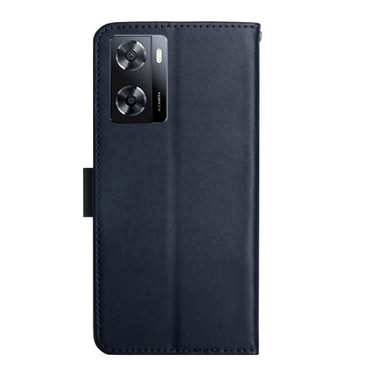 For OnePlus Nord N300 Genuine Leather Fingerprint-proof Flip Phone Case(Blue) - OnePlus Cases by PMC TechLife | Online Shopping South Africa | PMC TechLife | Buy Now Pay Later Mobicred