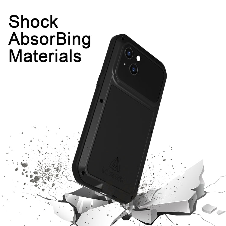 For iPhone 14 Plus LOVE MEI Metal Shockproof Life Waterproof Dustproof Phone Case(Army Green) - free shipping - PMC TechLife - Order now!