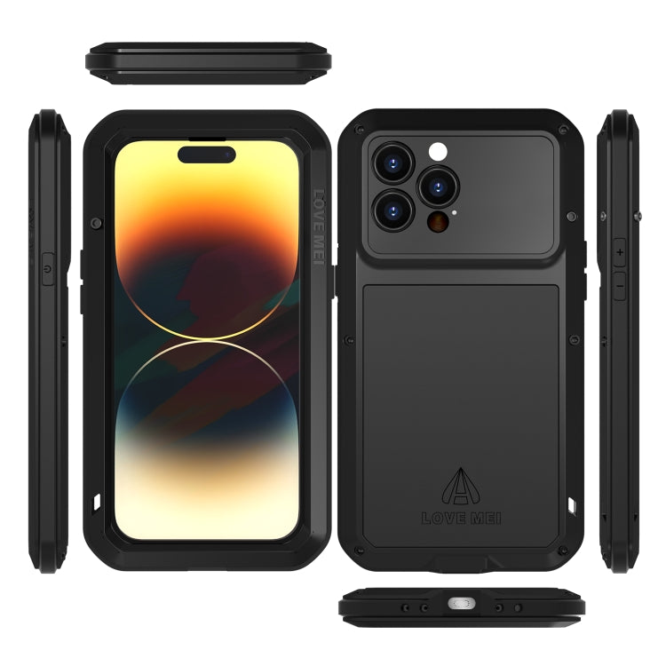 For iPhone 14 Pro LOVE MEI Metal Shockproof Life Waterproof Dustproof Phone Case(Yellow) - iPhone 14 Pro Cases by LOVE MEI | Online Shopping South Africa | PMC TechLife | Buy Now Pay Later Mobicred