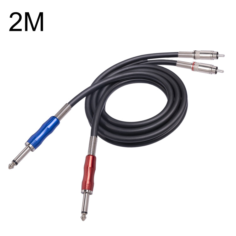 3051K63 Dual RCA Male to Dual 6.35mm 1/4 inch Male Mixer Audio Cable, Length:2m - Microphone Audio Cable & Connector by PMC TechLife | Online Shopping South Africa | PMC TechLife | Buy Now Pay Later Mobicred