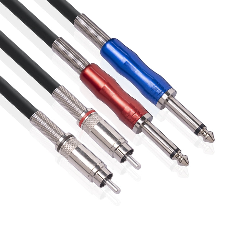 3051K63 Dual RCA Male to Dual 6.35mm 1/4 inch Male Mixer Audio Cable, Length:2m - Microphone Audio Cable & Connector by PMC TechLife | Online Shopping South Africa | PMC TechLife | Buy Now Pay Later Mobicred