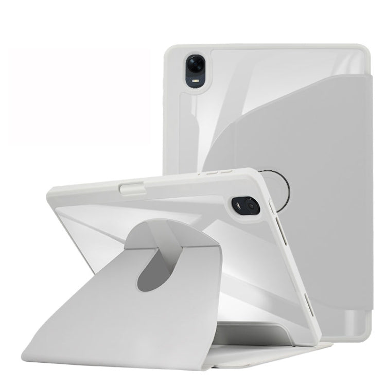 For OPPO Pad 11 2022 Acrylic 360 Degree Rotation Holder Tablet Leather Case(Grey) - OPPO by PMC TechLife | Online Shopping South Africa | PMC TechLife | Buy Now Pay Later Mobicred