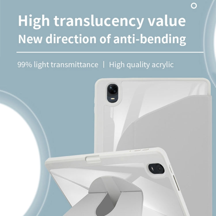 For OPPO Pad 11 2022 Acrylic 360 Degree Rotation Holder Tablet Leather Case(White Ice) - free shipping - PMC TechLife - Order now!
