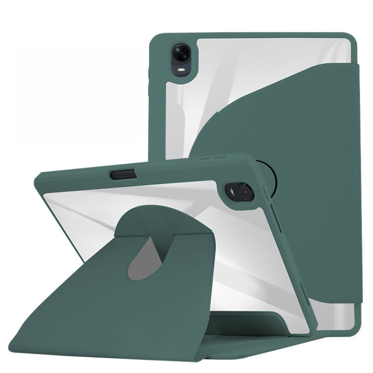 For OPPO Pad Air 10.3 2022 Acrylic 360 Degree Rotation Holder Tablet Leather Case(Emerald Green) - OPPO by PMC TechLife | Online Shopping South Africa | PMC TechLife | Buy Now Pay Later Mobicred