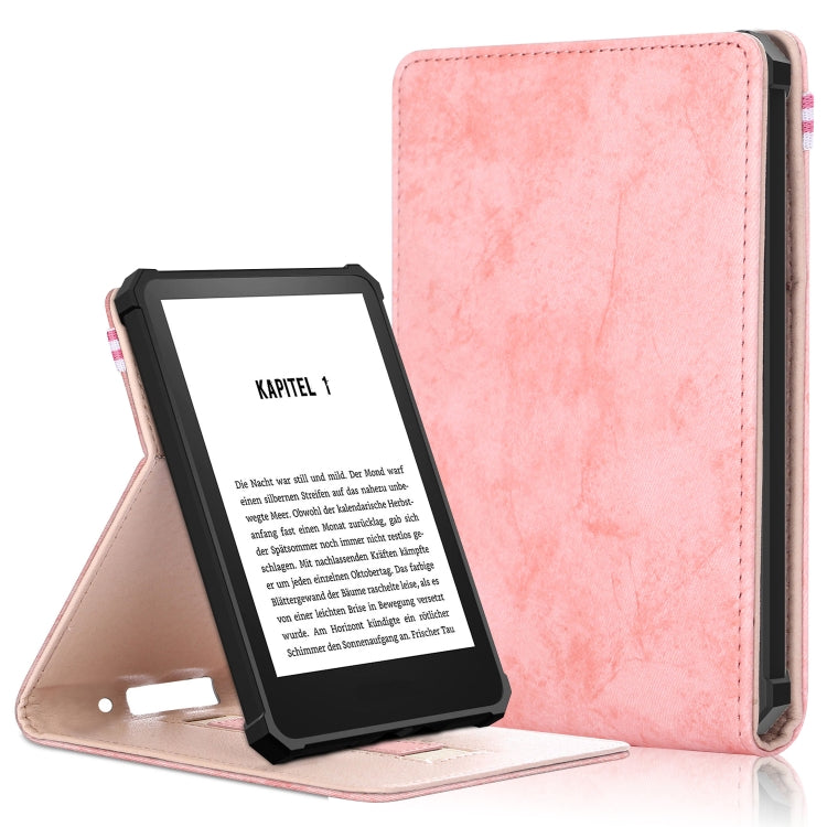 For Amazon Kindle 11th Gen 2022 6.0 inch Marble Cloth Texture Leather Tablet Smart Case(Pink) - Amazon by PMC TechLife | Online Shopping South Africa | PMC TechLife | Buy Now Pay Later Mobicred