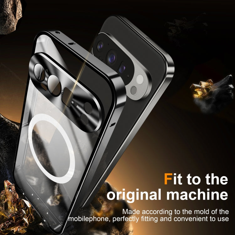 For Google Pixel 9 Pro MagSafe Magnetic Frosted Metal Phone Case(Black) - Google Cases by PMC TechLife | Online Shopping South Africa | PMC TechLife | Buy Now Pay Later Mobicred