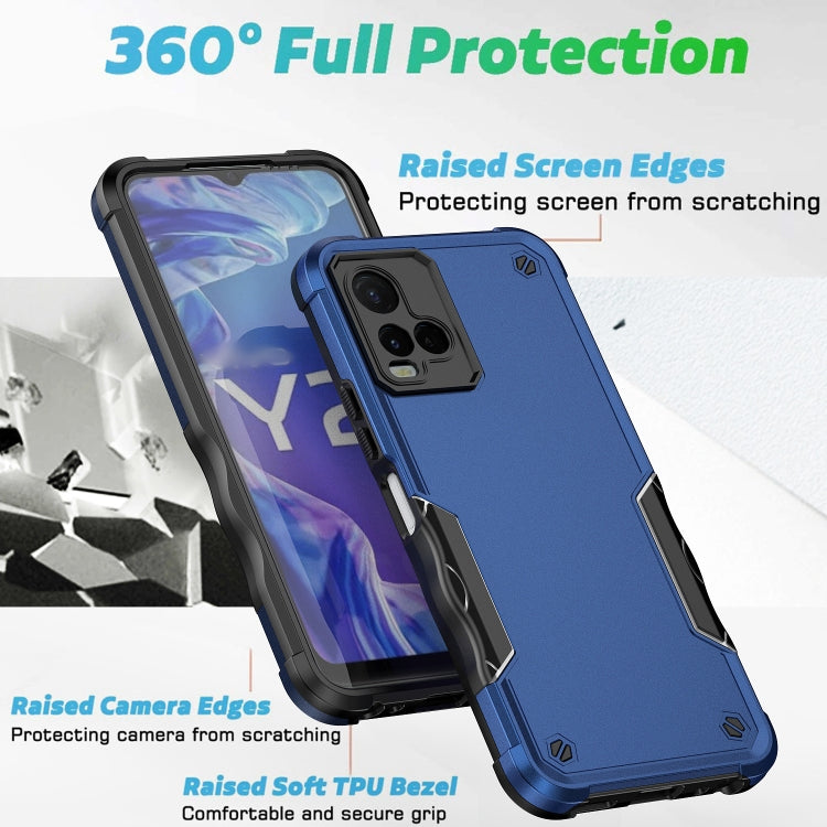 For vivo Y21 / Y21s / Y33 Non-slip Shockproof Armor Phone Case(Black) - vivo Cases by PMC TechLife | Online Shopping South Africa | PMC TechLife | Buy Now Pay Later Mobicred