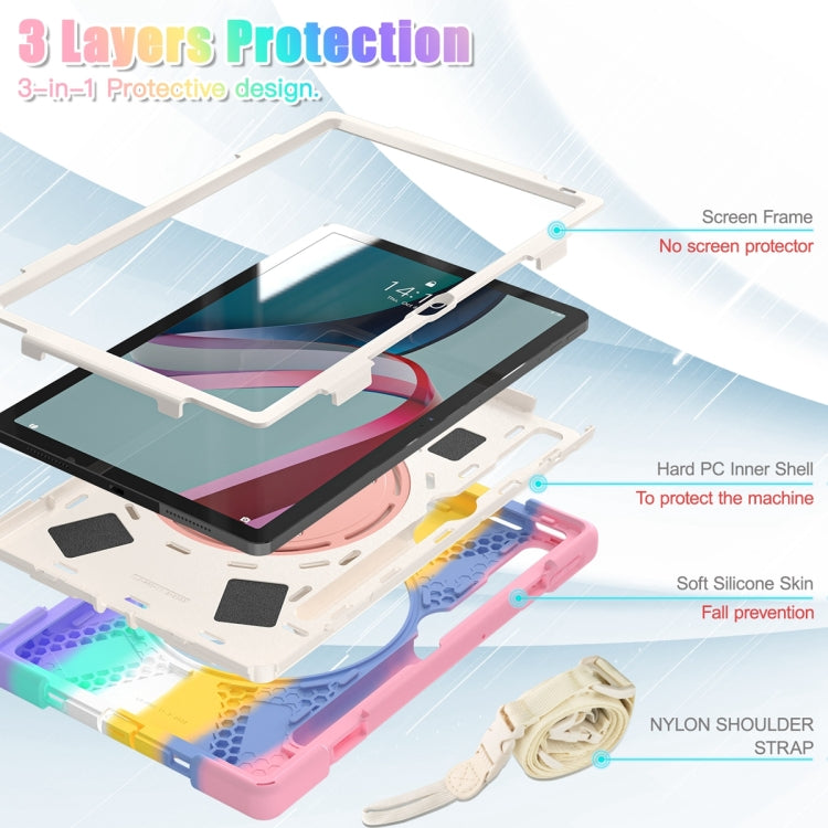 For Lenovo Pad Pro 2022 11.2 inch Silicone + PC Protective Tablet Case(Colorful Pink) - Lenovo by PMC TechLife | Online Shopping South Africa | PMC TechLife | Buy Now Pay Later Mobicred