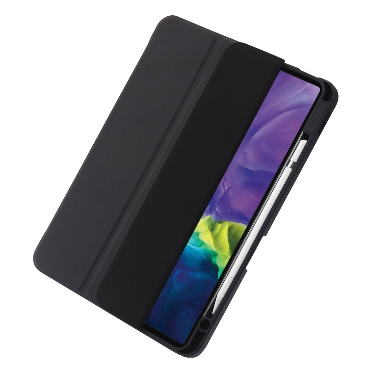 For iPad Air 13 2025 / 2024 / Pro 12.9 2022 3-Fold 360 Rotation Acrylic Leather Smart Tablet Case(Black) - iPad Pro 12.9 (2022/2021) Cases by PMC TechLife | Online Shopping South Africa | PMC TechLife | Buy Now Pay Later Mobicred