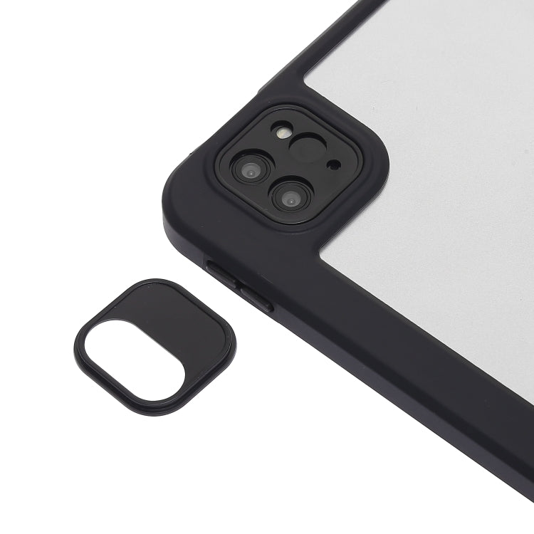 For iPad Air 13 2025 / 2024 / Pro 12.9 2022 3-Fold 360 Rotation Acrylic Leather Smart Tablet Case(Black) - iPad Pro 12.9 (2022/2021) Cases by PMC TechLife | Online Shopping South Africa | PMC TechLife | Buy Now Pay Later Mobicred