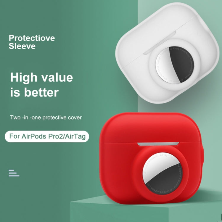 For AirPods Pro 2 / AirTag 2 in 1 Shockproof Full Coverage Silicone Protective Case(Fluorescence Blue) - For AirPods Pro 2 by PMC Jewellery | Online Shopping South Africa | PMC Jewellery | Buy Now Pay Later Mobicred