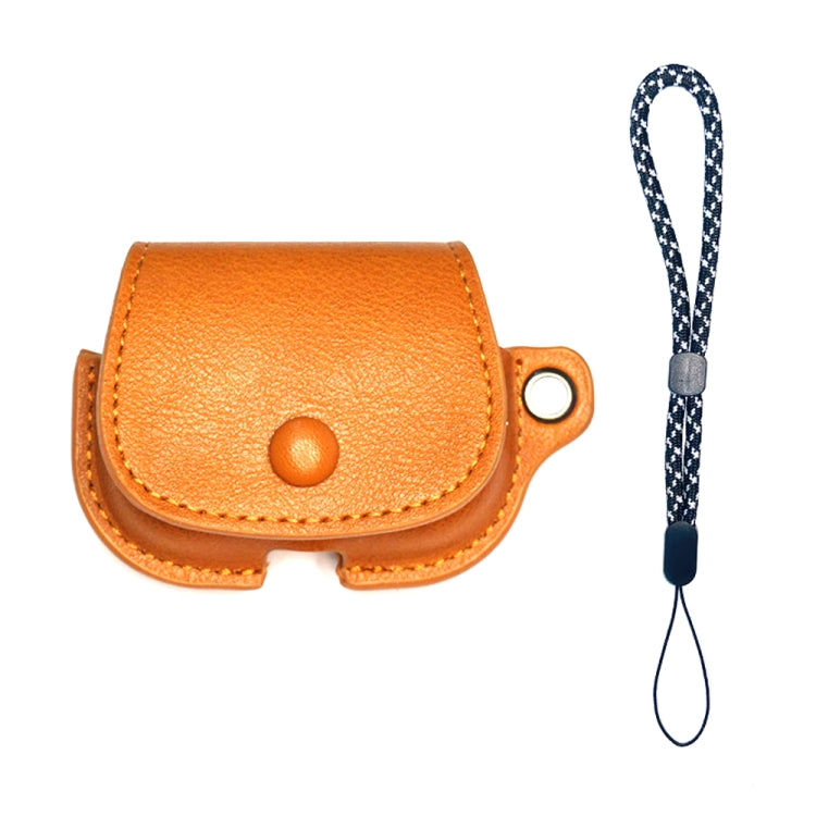 For AirPods Pro Backpack Style PU Leather Earphone Protective Case with Lanyard(Light Brown) - For AirPods Pro by PMC Jewellery | Online Shopping South Africa | PMC Jewellery | Buy Now Pay Later Mobicred