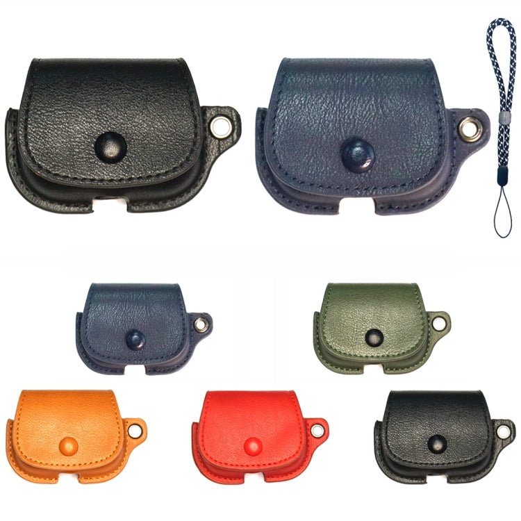 For AirPods Pro Backpack Style PU Leather Earphone Protective Case with Lanyard(Dark Blue) - For AirPods Pro by PMC Jewellery | Online Shopping South Africa | PMC Jewellery | Buy Now Pay Later Mobicred