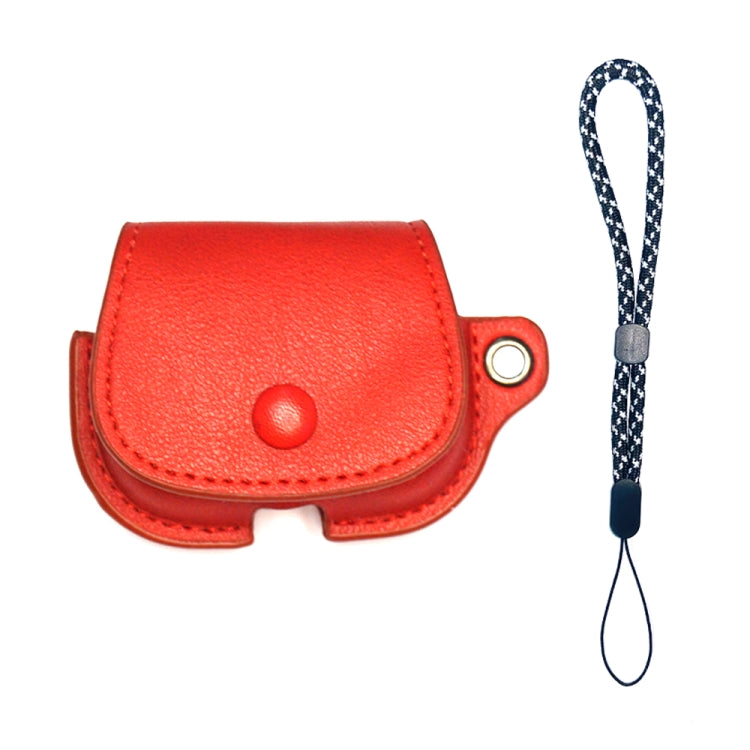 For AirPods 3 Backpack Style PU Leather Earphone Protective Case with Lanyard(Red) - For AirPods 3 by PMC Jewellery | Online Shopping South Africa | PMC Jewellery | Buy Now Pay Later Mobicred