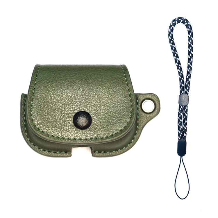 For AirPods Pro 2 Backpack Style PU Leather Earphone Protective Case with Lanyard(Army Green) - For AirPods Pro 2 by PMC Jewellery | Online Shopping South Africa | PMC Jewellery | Buy Now Pay Later Mobicred