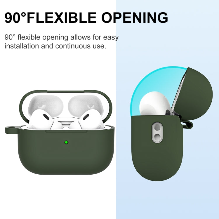 For AirPods Pro 2 Thickened One-piece Shockproof Earphone Case(Olive Green) - For AirPods Pro 2 by PMC Jewellery | Online Shopping South Africa | PMC Jewellery | Buy Now Pay Later Mobicred