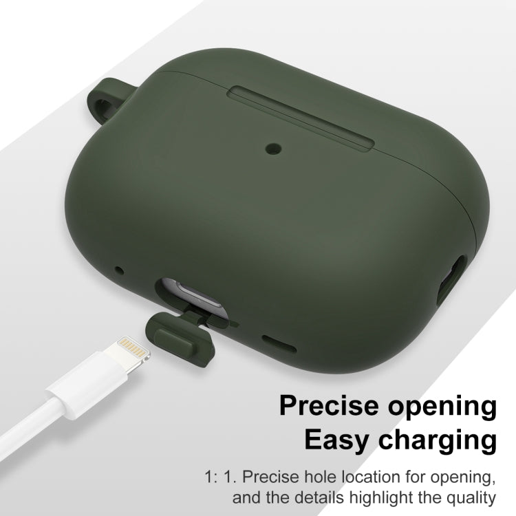For AirPods Pro 2 Thickened One-piece Shockproof Earphone Case(Olive Green) - For AirPods Pro 2 by PMC Jewellery | Online Shopping South Africa | PMC Jewellery | Buy Now Pay Later Mobicred