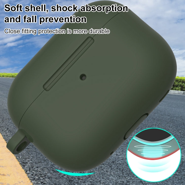 For AirPods Pro 2 Thickened One-piece Shockproof Earphone Case(Olive Green) - For AirPods Pro 2 by PMC Jewellery | Online Shopping South Africa | PMC Jewellery | Buy Now Pay Later Mobicred