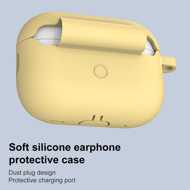 For AirPods Pro 2 Thickened One-piece Shockproof Earphone Case(Yellow) - For AirPods Pro 2 by PMC Jewellery | Online Shopping South Africa | PMC Jewellery | Buy Now Pay Later Mobicred