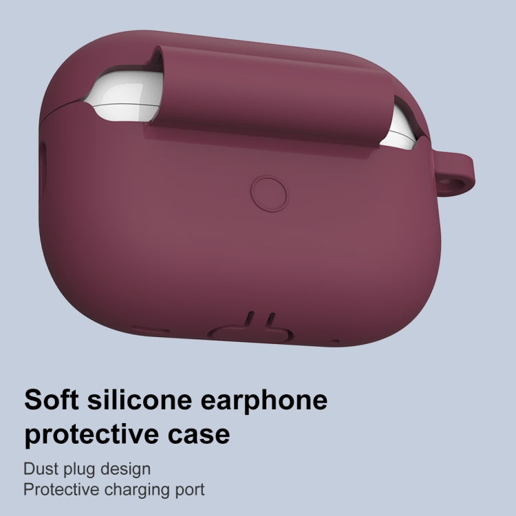 For AirPods Pro 2 Thickened One-piece Shockproof Earphone Case(Rose Red) - For AirPods Pro 2 by PMC Jewellery | Online Shopping South Africa | PMC Jewellery | Buy Now Pay Later Mobicred