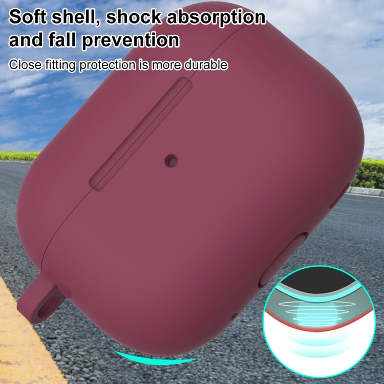 For AirPods Pro 2 Thickened One-piece Shockproof Earphone Case(Rose Red) - For AirPods Pro 2 by PMC Jewellery | Online Shopping South Africa | PMC Jewellery | Buy Now Pay Later Mobicred