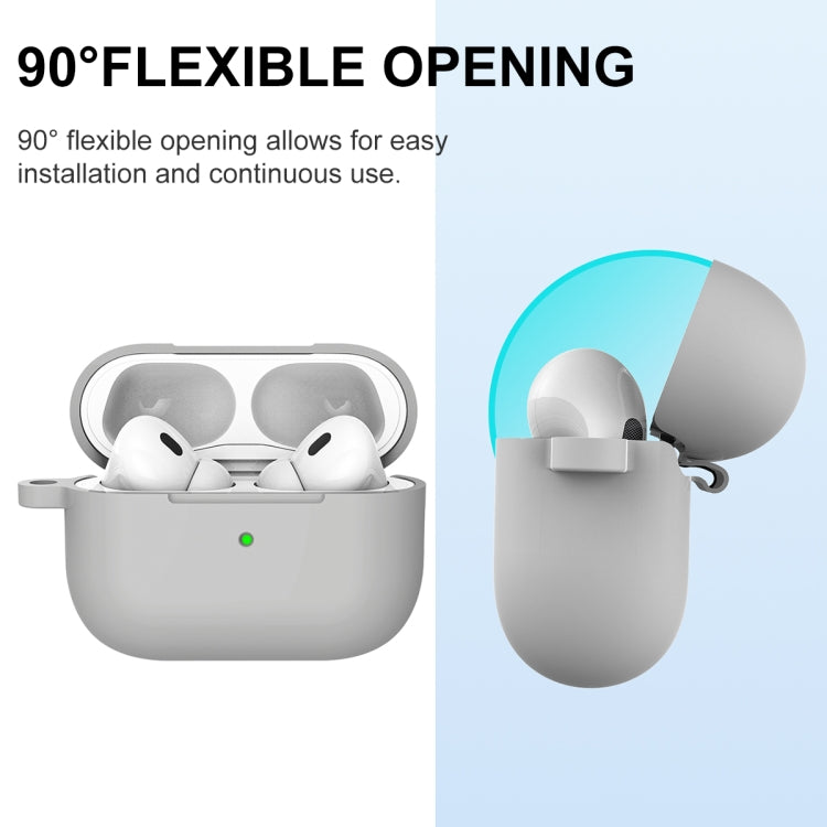 For AirPods Pro 2 Thickened One-piece Shockproof Earphone Case(Light Grey) - For AirPods Pro 2 by PMC Jewellery | Online Shopping South Africa | PMC Jewellery | Buy Now Pay Later Mobicred