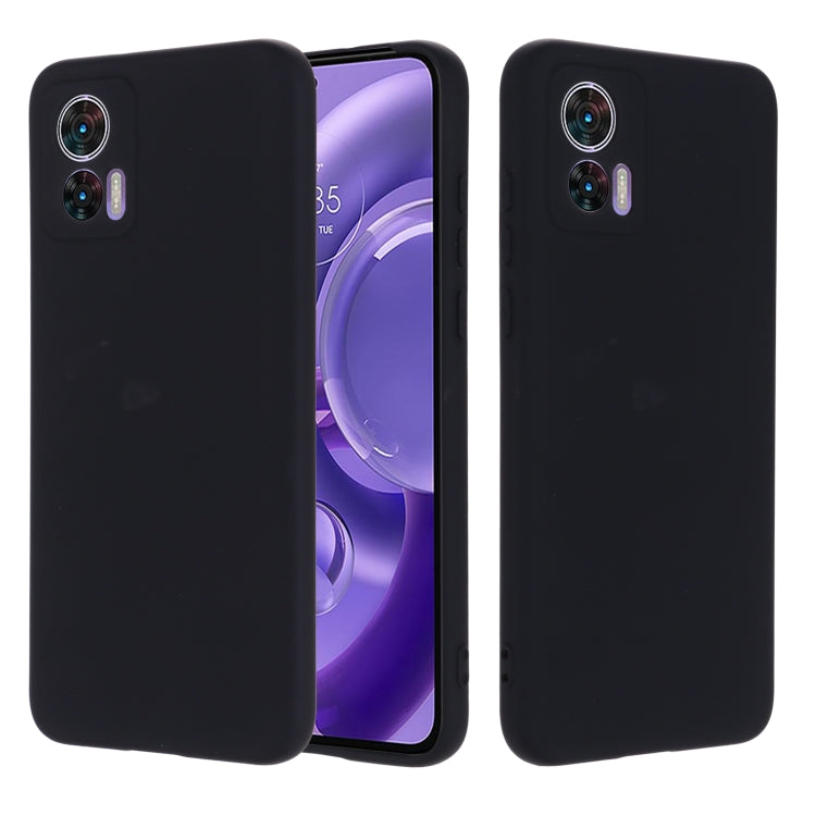 For Motorola Edge 30 Lite 5G / 30 Neo 5G Pure Color Liquid Silicone Shockproof Phone Case(Black) - Motorola Cases by PMC TechLife | Online Shopping South Africa | PMC TechLife | Buy Now Pay Later Mobicred
