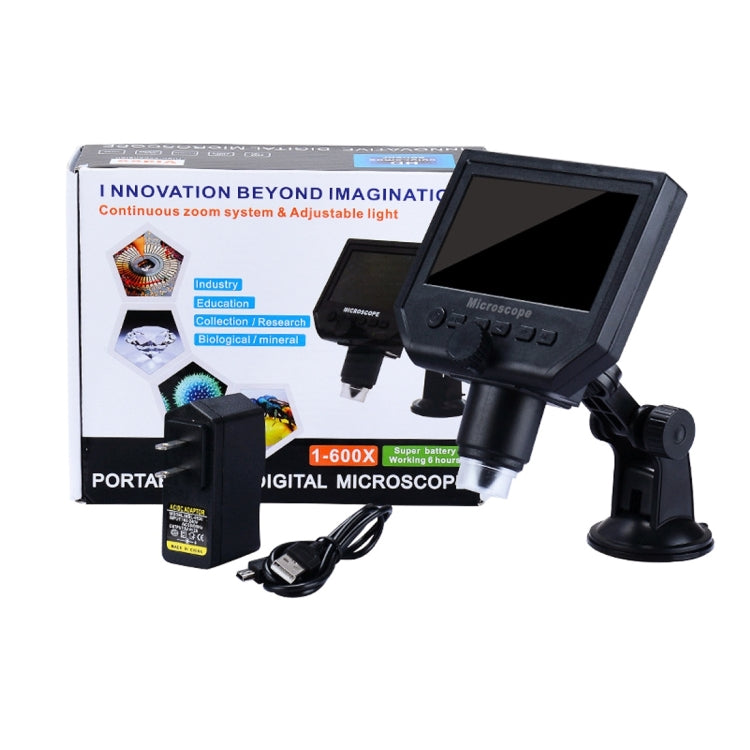 G600 600X 3.6MP 4.3 inch HD LCD Display Portable Digital Microscope, Plug:UK Plug - free shipping - PMC Jewellery - Order now!