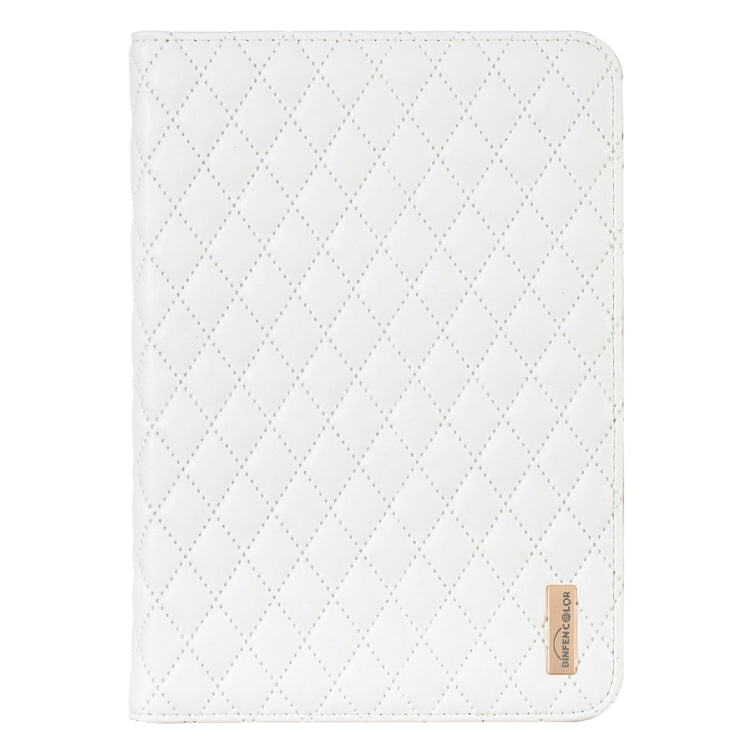 For iPad mini 6 Elegant Rhombic Texture Horizontal Flip Leather Tablet Case(White) - iPad mini 6 Cases by PMC TechLife | Online Shopping South Africa | PMC TechLife