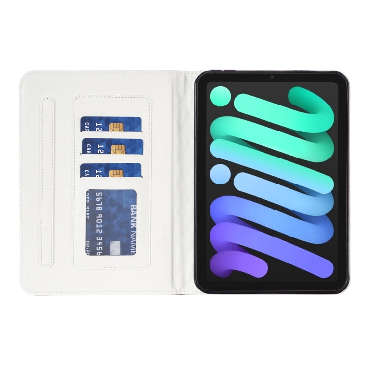 For iPad mini 6 Elegant Rhombic Texture Horizontal Flip Leather Tablet Case(White) - iPad mini 6 Cases by PMC TechLife | Online Shopping South Africa | PMC TechLife