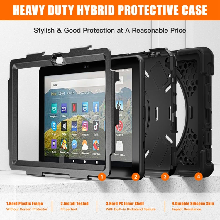 For Amazon Fire HD 8 2022 Hard PC Soft Silicone Full Body Protective Tablet Case(Black) - Amazon by PMC TechLife | Online Shopping South Africa | PMC TechLife | Buy Now Pay Later Mobicred