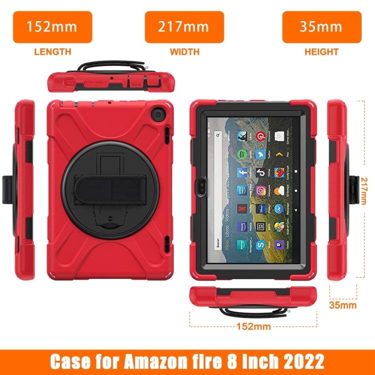 For Amazon Fire HD 8 2022 Hard PC Soft Silicone Full Body Protective Tablet Case(Red) - Amazon by PMC TechLife | Online Shopping South Africa | PMC TechLife | Buy Now Pay Later Mobicred