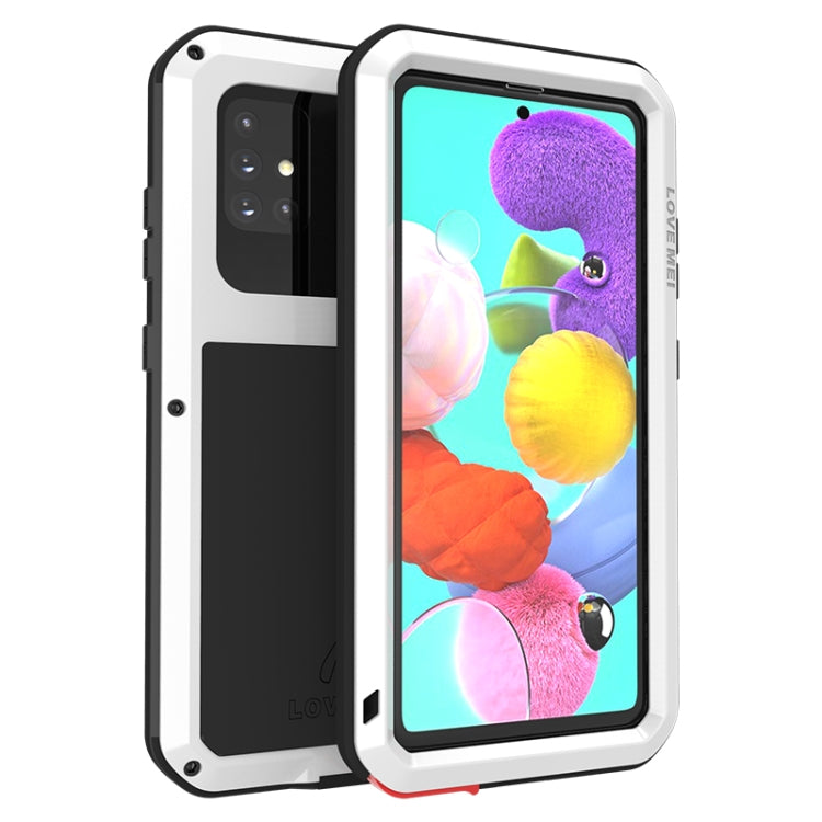 For Galaxy A51 LOVE MEI Metal Shockproof Waterproof Dustproof Protective Case(White) - free shipping - PMC TechLife - Order now!