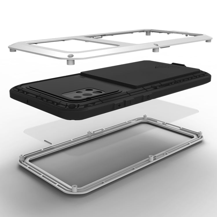 For Galaxy A51 LOVE MEI Metal Shockproof Waterproof Dustproof Protective Case(White) - free shipping - PMC TechLife - Order now!