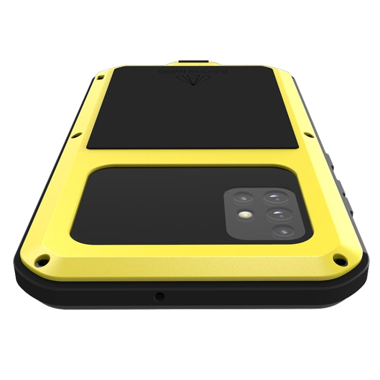 For Galaxy A51 LOVE MEI Metal Shockproof Waterproof Dustproof Protective Case(Yellow) - Galaxy Phone Cases by LOVE MEI | Online Shopping South Africa | PMC TechLife | Buy Now Pay Later Mobicred