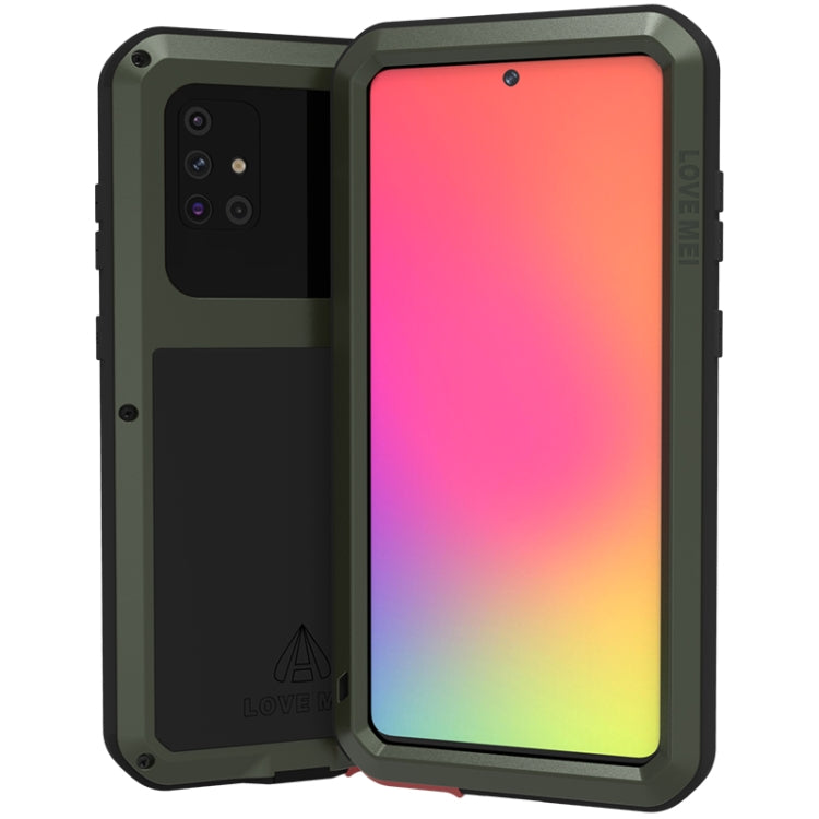 For Galaxy A71 LOVE MEI Metal Shockproof Waterproof Dustproof Protective Case(Army Green) - Galaxy Phone Cases by LOVE MEI | Online Shopping South Africa | PMC TechLife | Buy Now Pay Later Mobicred