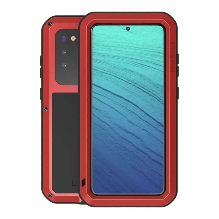 For Galaxy S20 LOVE MEI Metal Shockproof Waterproof Dustproof Protective Case(Red) - Galaxy Phone Cases by LOVE MEI | Online Shopping South Africa | PMC TechLife | Buy Now Pay Later Mobicred