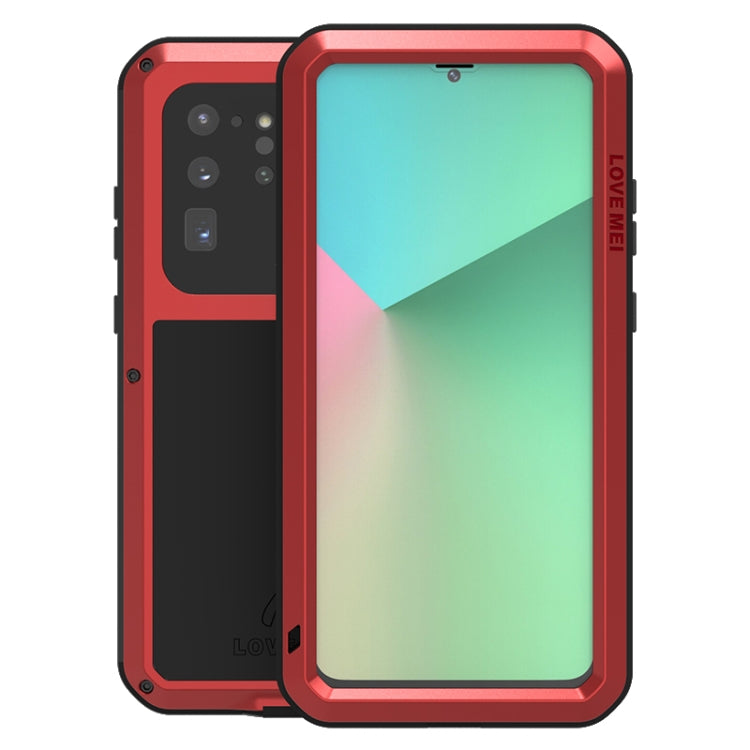 For Galaxy S20 Ultra LOVE MEI Metal Shockproof Waterproof Dustproof Protective Case(Red) - free shipping - PMC TechLife - Order now!