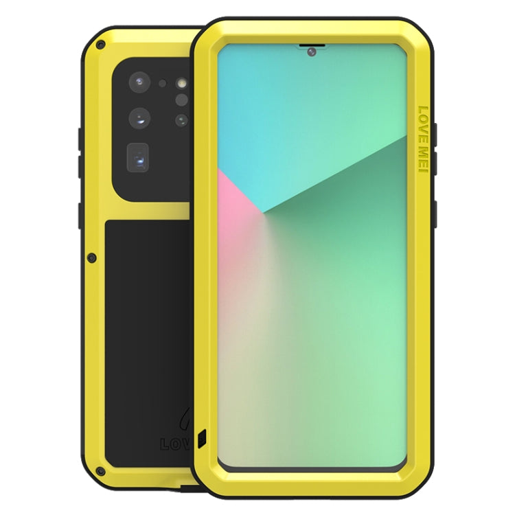 For Galaxy S20 Ultra LOVE MEI Metal Shockproof Waterproof Dustproof Protective Case(Yellow) - free shipping - PMC TechLife - Order now!