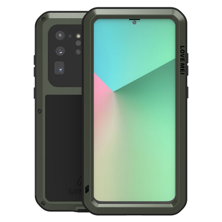For Galaxy S20 Ultra LOVE MEI Metal Shockproof Waterproof Dustproof Protective Case(Army Green) - Galaxy Phone Cases by LOVE MEI | Online Shopping South Africa | PMC TechLife