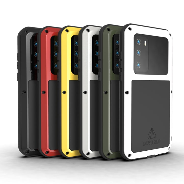 For Huawei P40 LOVE MEI Metal Shockproof Waterproof Dustproof Protective Case(White) - free shipping - PMC TechLife - Order now!