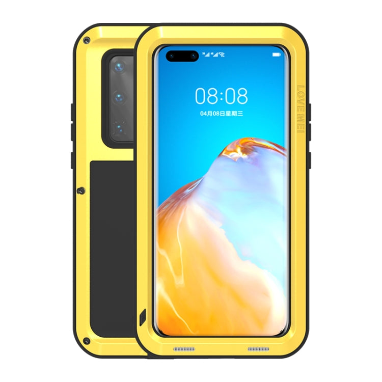 For Huawei P40 Pro LOVE MEI Metal Shockproof Waterproof Dustproof Protective Case(Yellow) - Huawei Cases by LOVE MEI | Online Shopping South Africa | PMC TechLife | Buy Now Pay Later Mobicred
