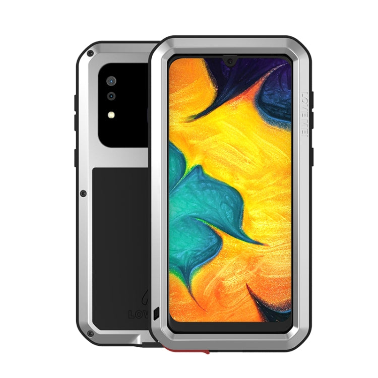 For Galaxy A30 LOVE MEI Metal Shockproof Waterproof Dustproof Protective Case(Silver) - Galaxy Phone Cases by LOVE MEI | Online Shopping South Africa | PMC TechLife | Buy Now Pay Later Mobicred